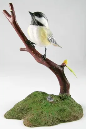 Black-capped Chickadee#4 - Hand Carved Wooden Bird