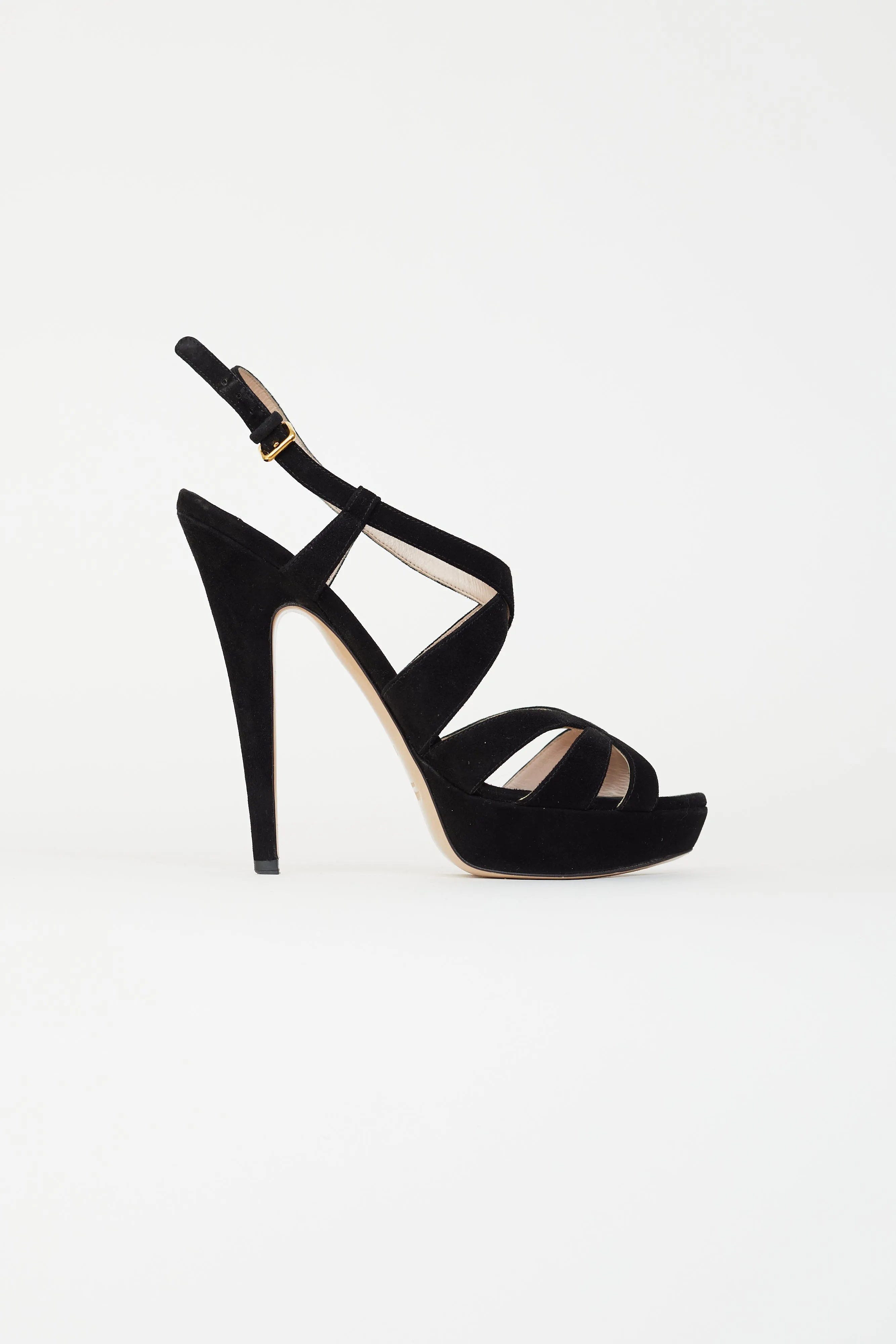 Black Suede Strappy Heel