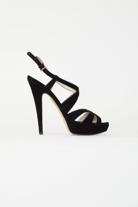 Black Suede Strappy Heel