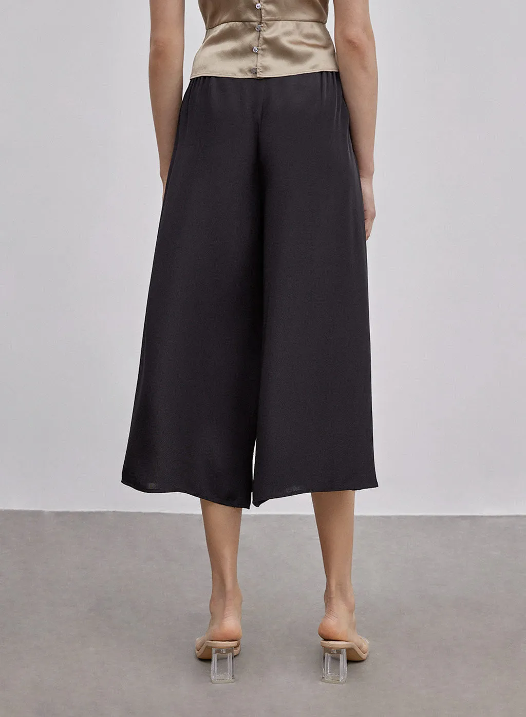 Black Trimmed Flared Trouser