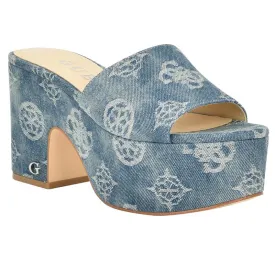Blue Print Slide Chunky Heels