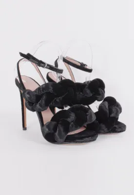 BRAIDED VELVET HEELS