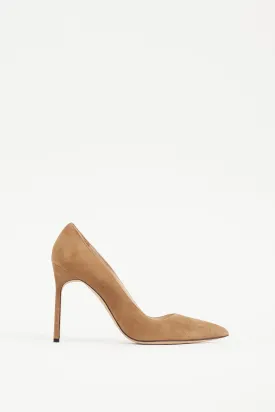 Brown Suede BB Pointed Heel