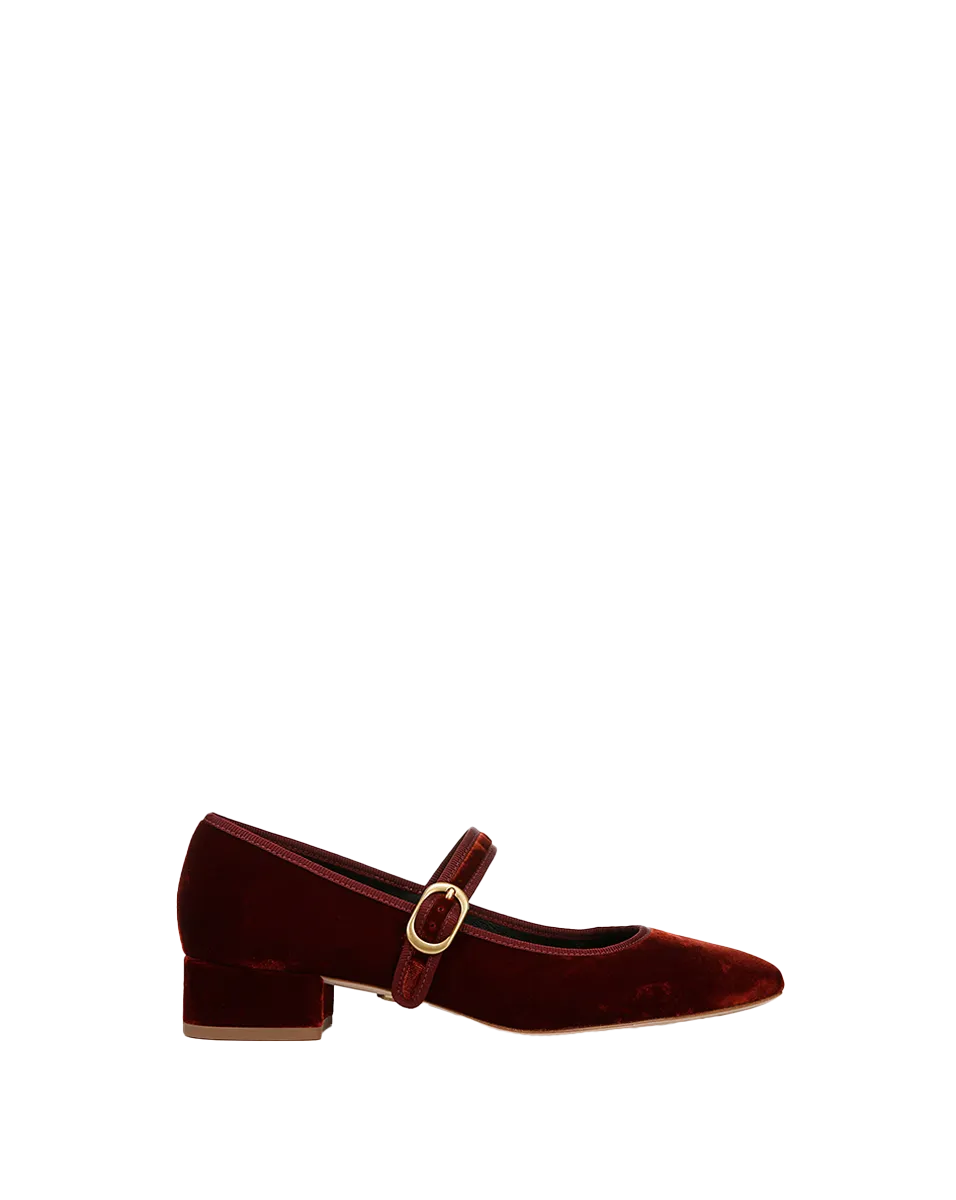 Cade Velvet Mary Jane Ballet Pump