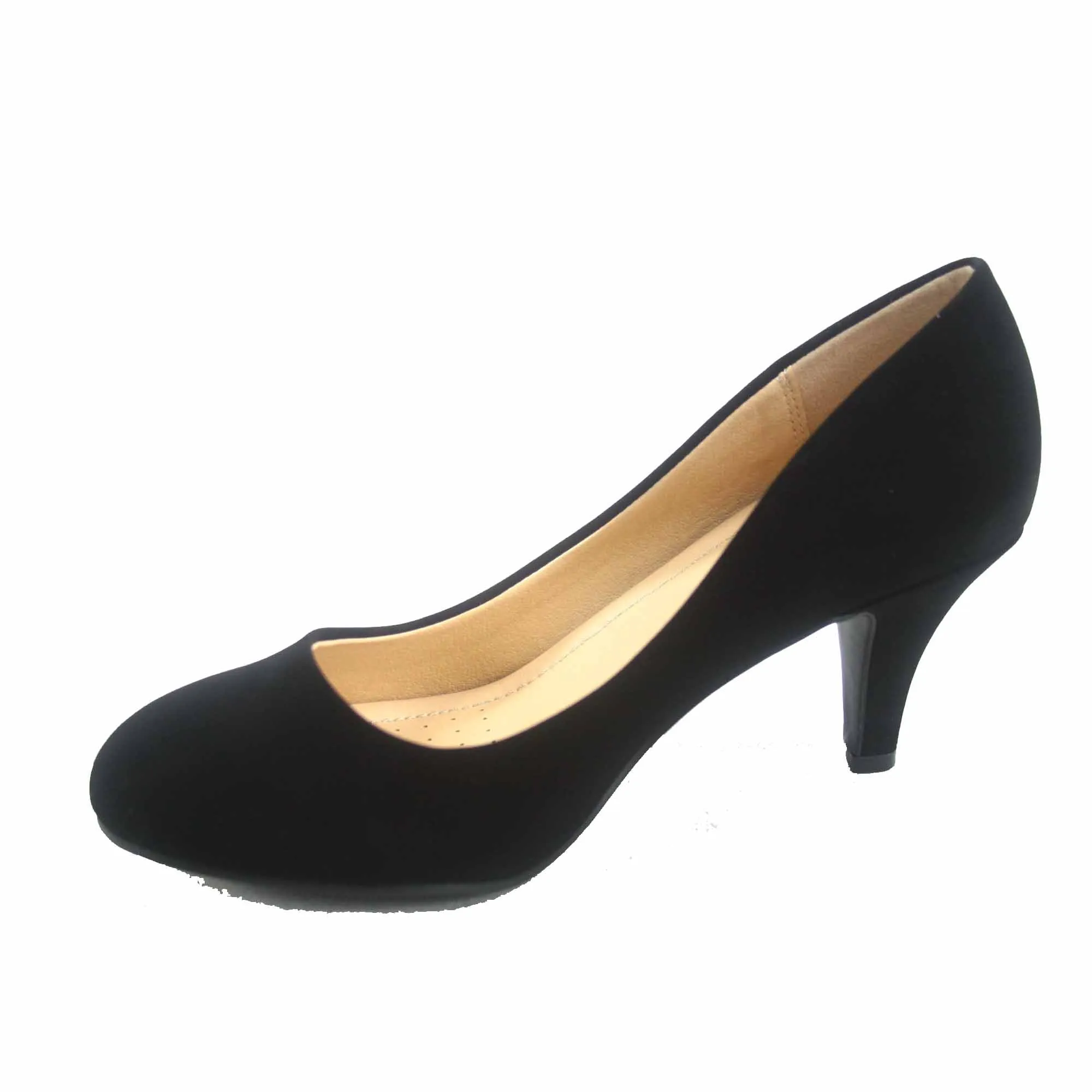 Carlos-s Women's Patent Glitter Round Toe Low Heel Pump Dress Shoes
