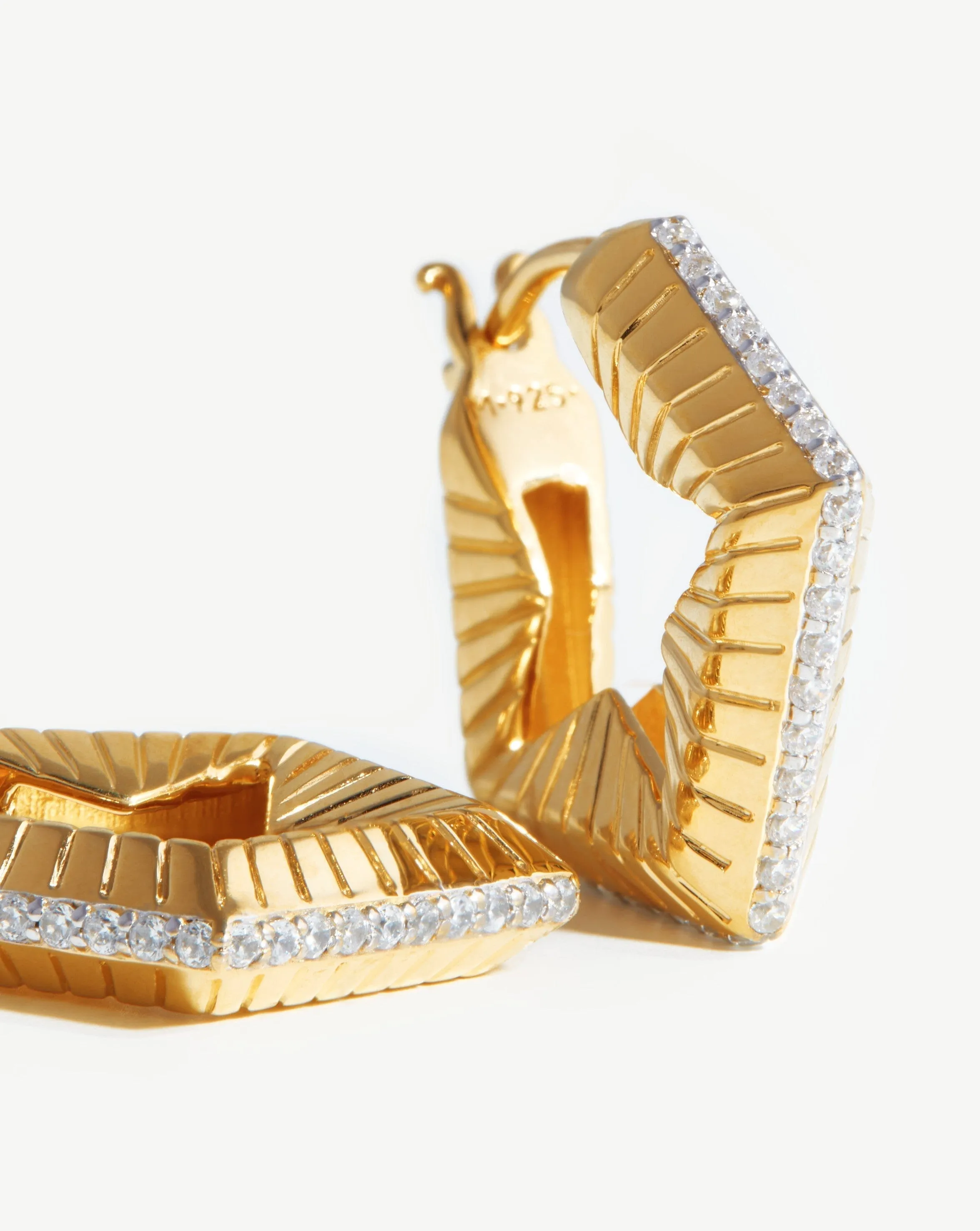 Celestial Small Pave Star Hoop Earrings | 18k Gold Vermeil/Cubic Zirconia