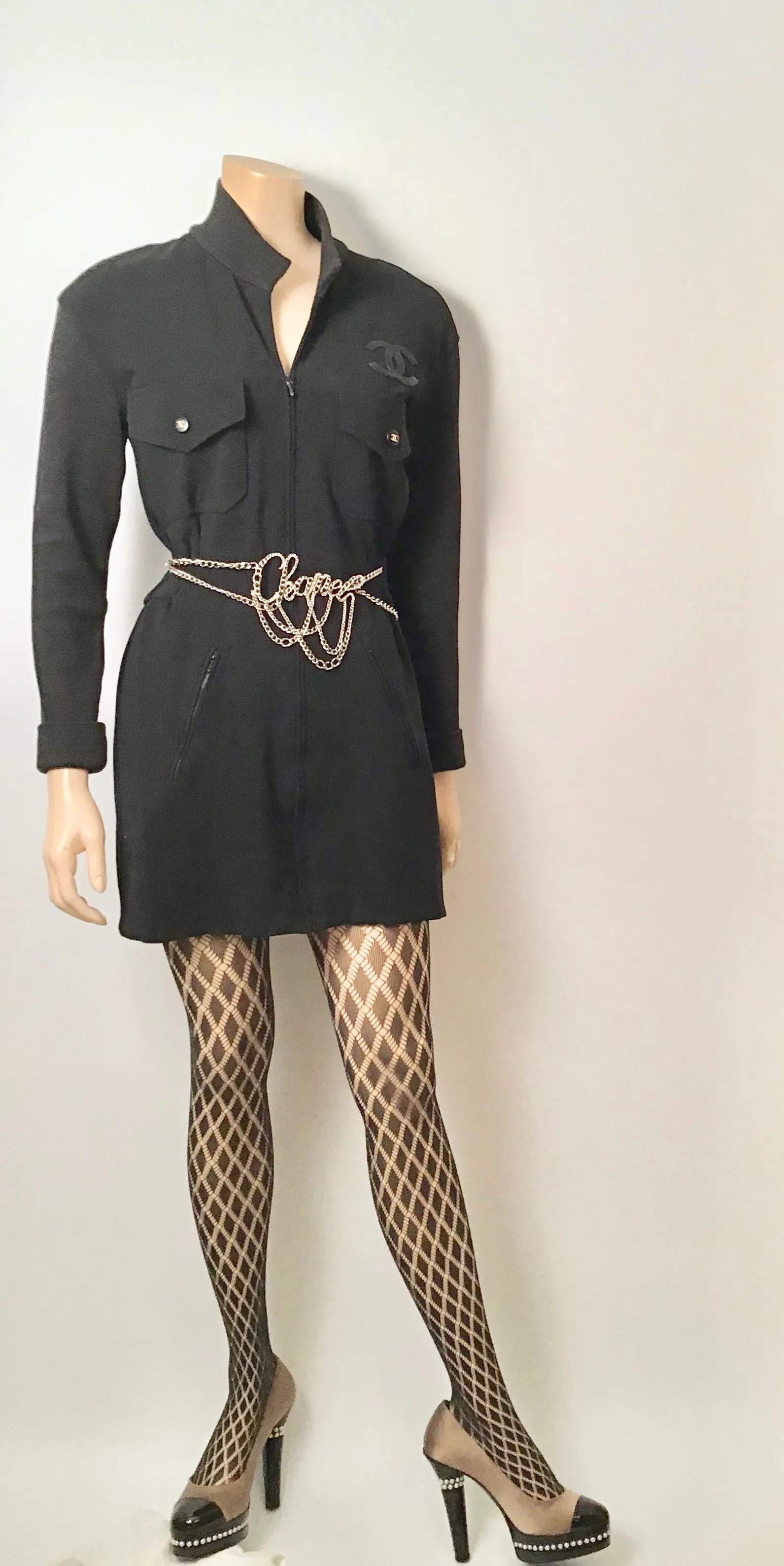 Chanel 2009 Fall 09A Paris Moscow Bicolor Patent Leather Satin Pearls Platform Heel Pumps EU 40 US 9/9.5
