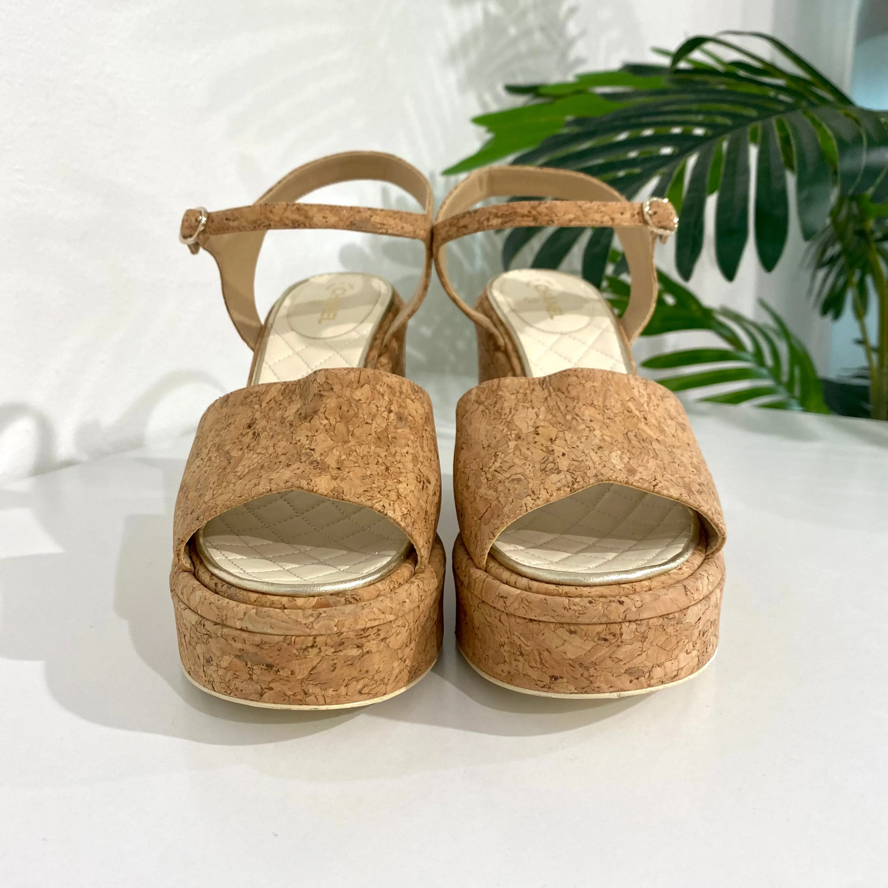 Chanel Cork Platform Sandals