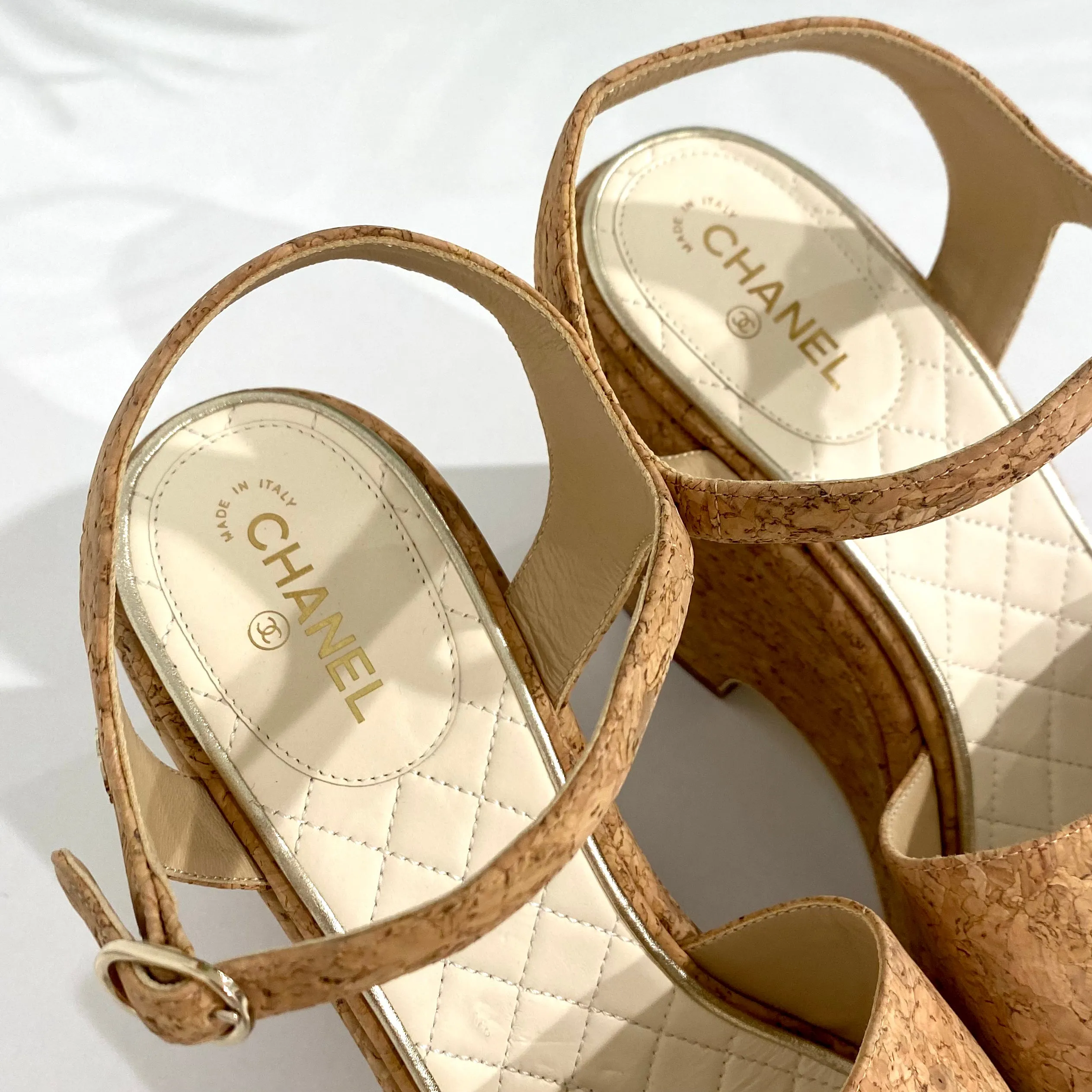 Chanel Cork Platform Sandals