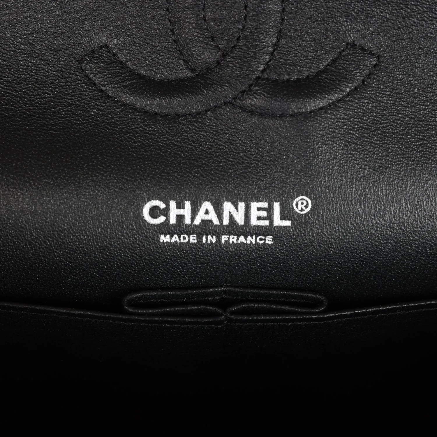 Chanel Medium Classic Double Flap Bag Black Patent Leather Silver Hardware