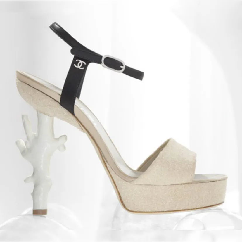 Chanel Sand & Coral Heels