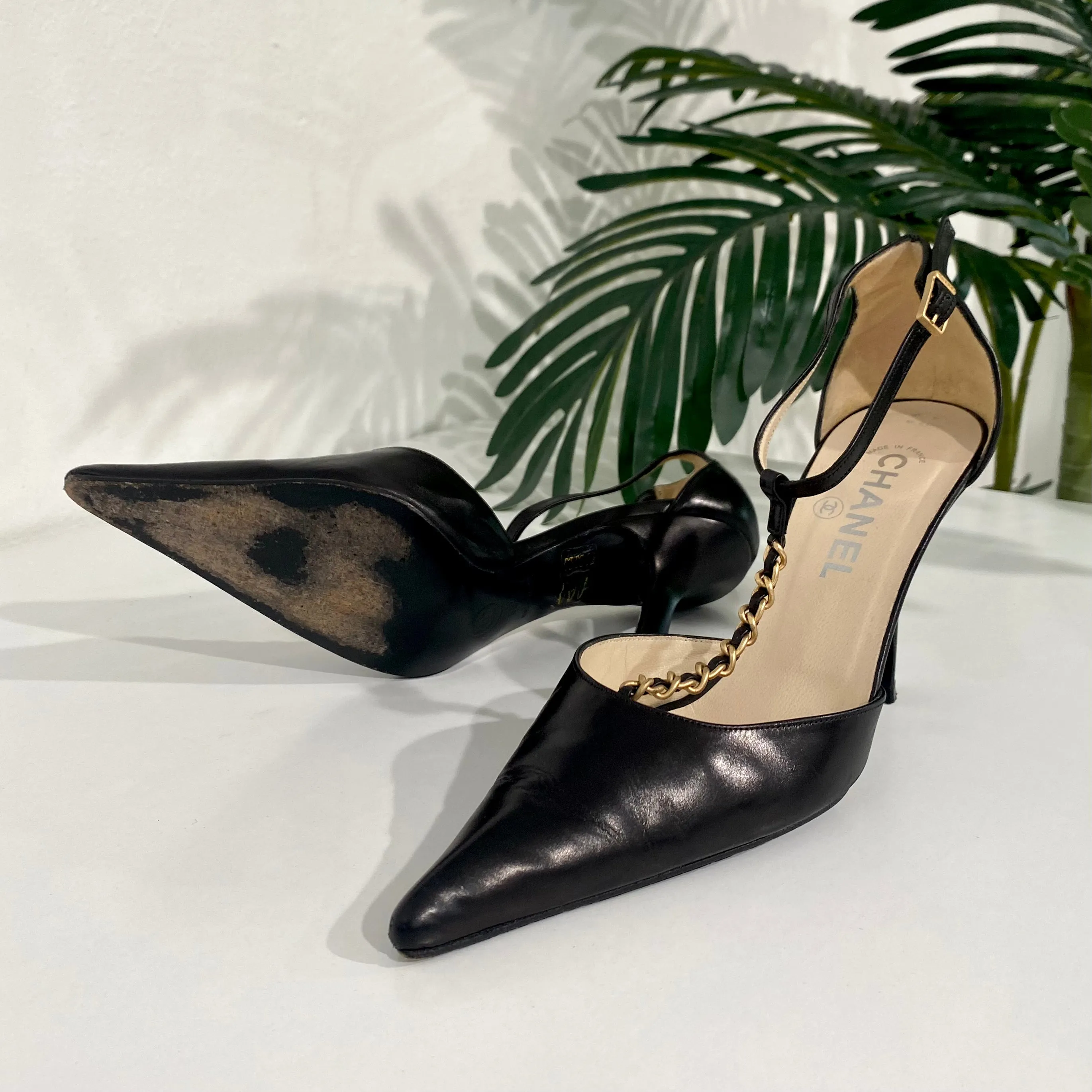 Chanel Vintage Chain Strap Heels