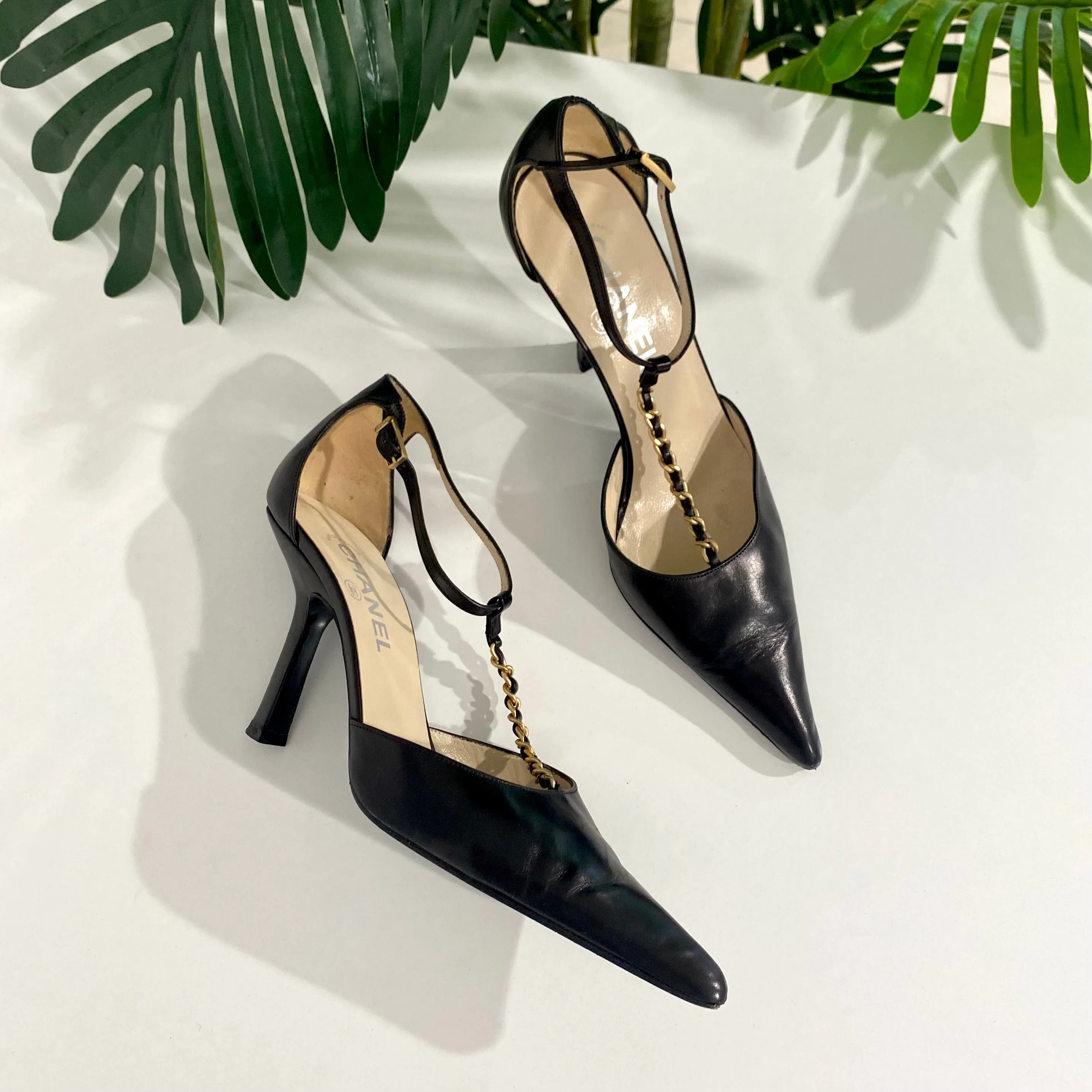 Chanel Vintage Chain Strap Heels