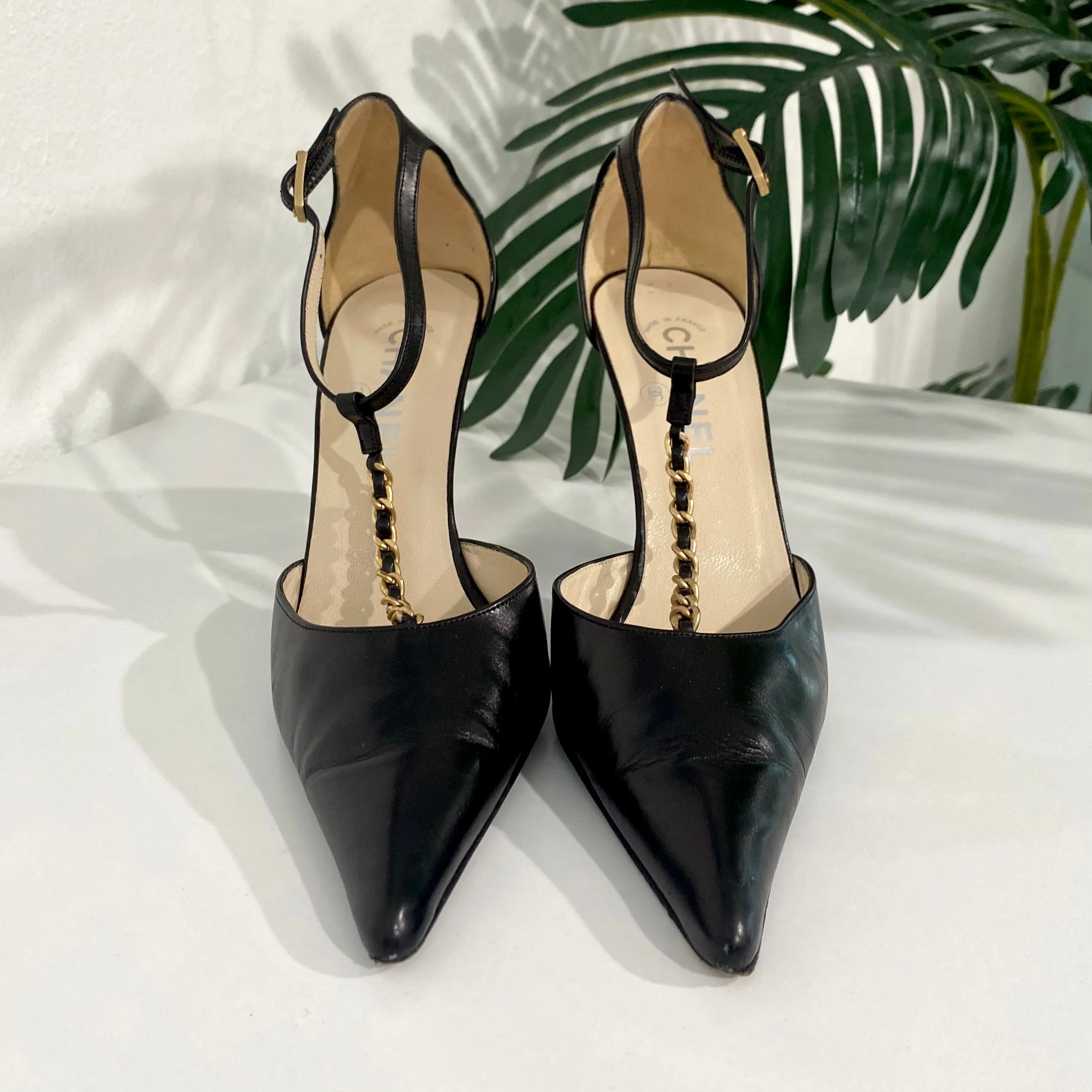 Chanel Vintage Chain Strap Heels