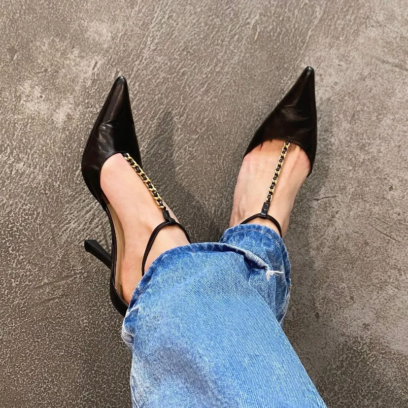 Chanel Vintage Chain Strap Heels