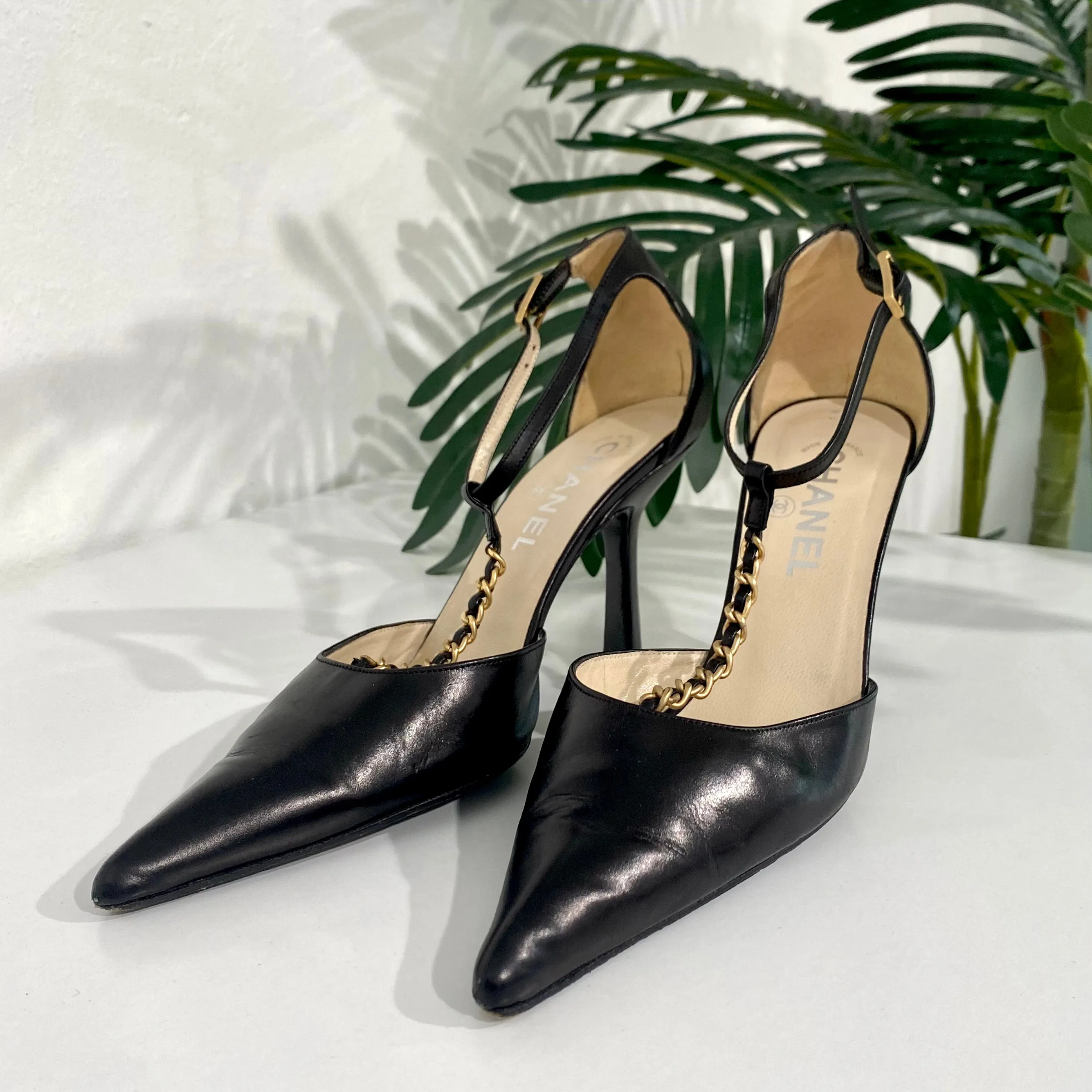 Chanel Vintage Chain Strap Heels