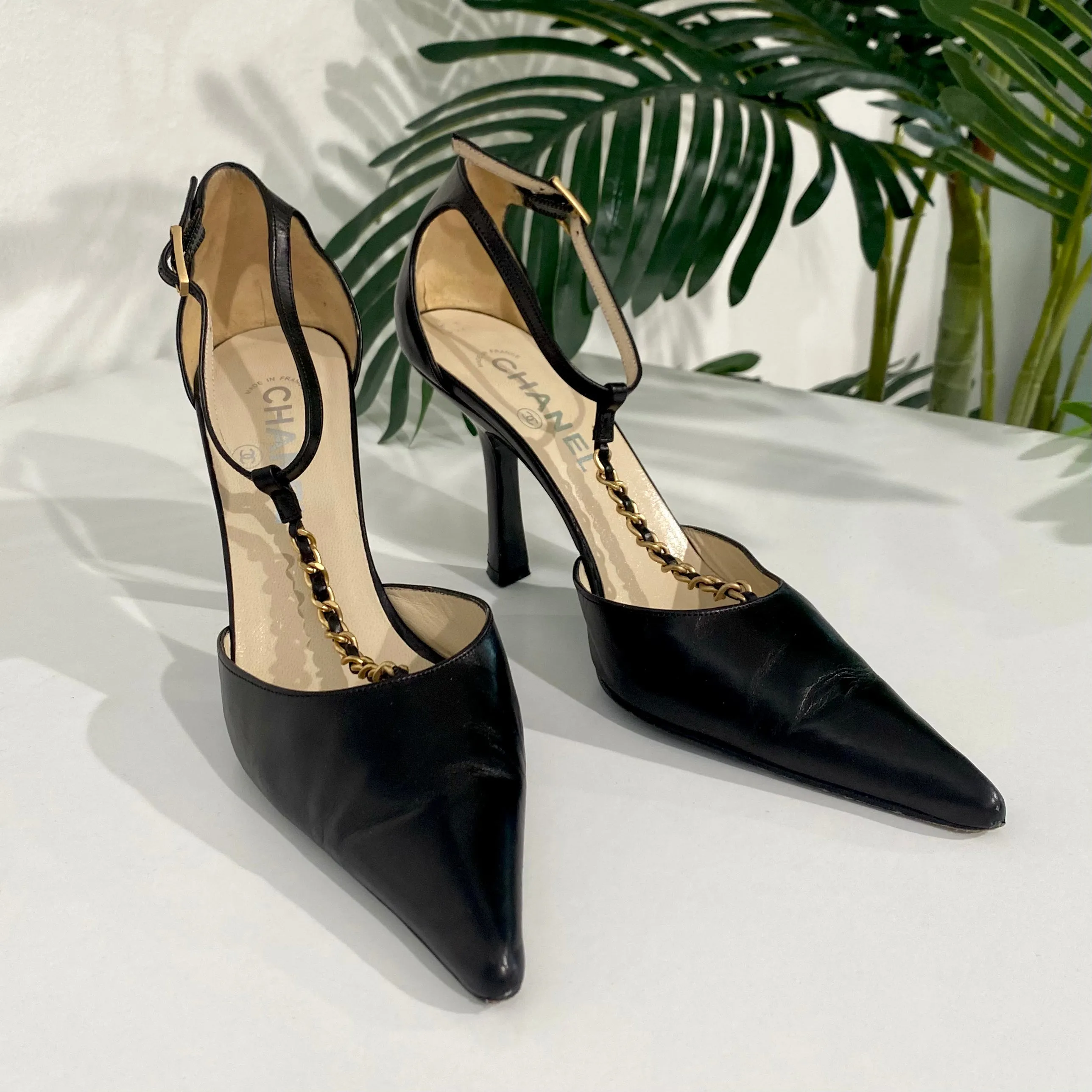 Chanel Vintage Chain Strap Heels