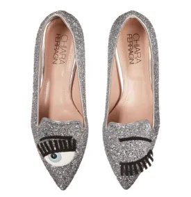 Chiara Ferragni Glitter Flirting Pointed Toe Flat