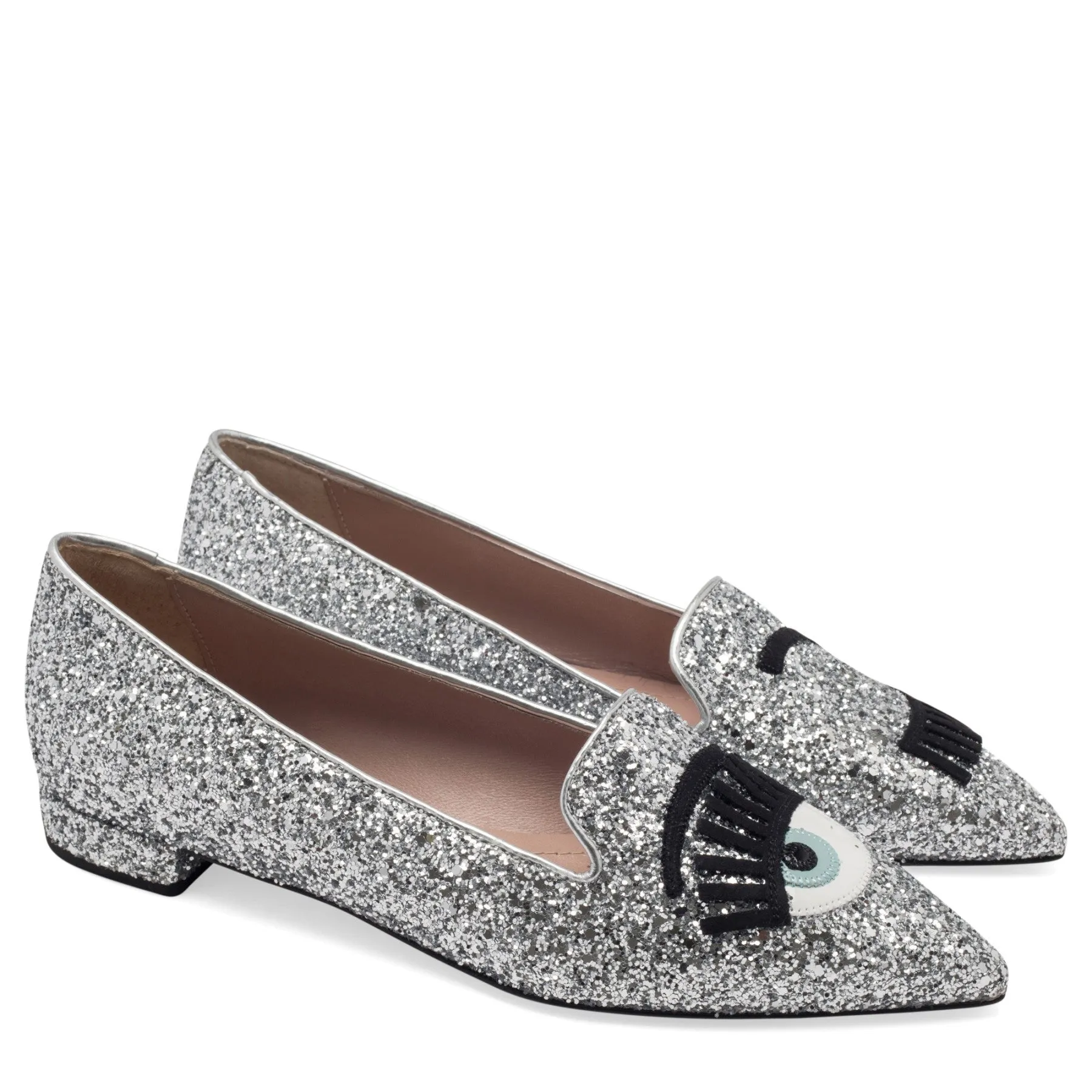 Chiara Ferragni Glitter Flirting Pointed Toe Flat