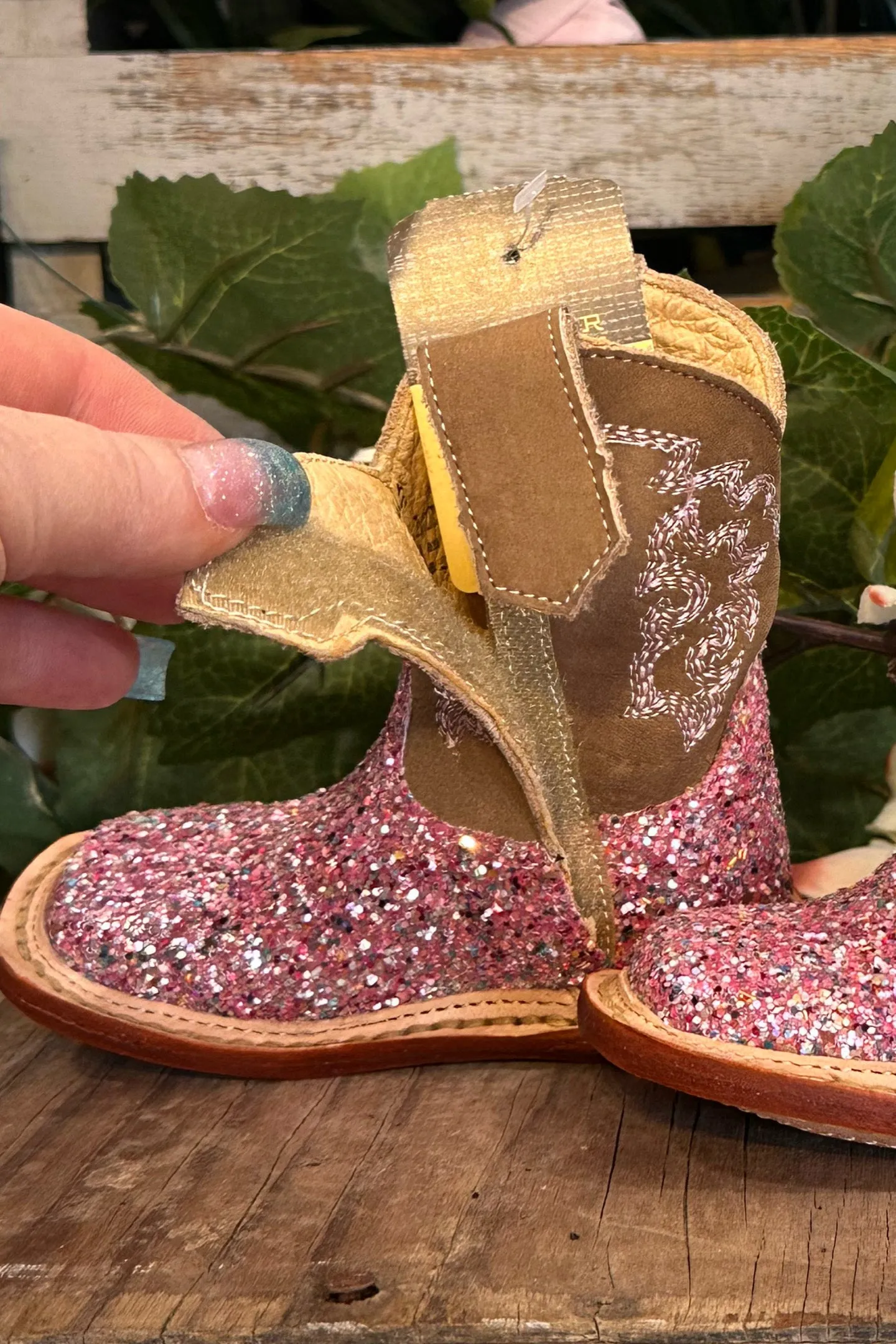 Cowbabies Glitter Pink Boots by Roper