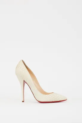 Cream Leather So Kate Textured Heel