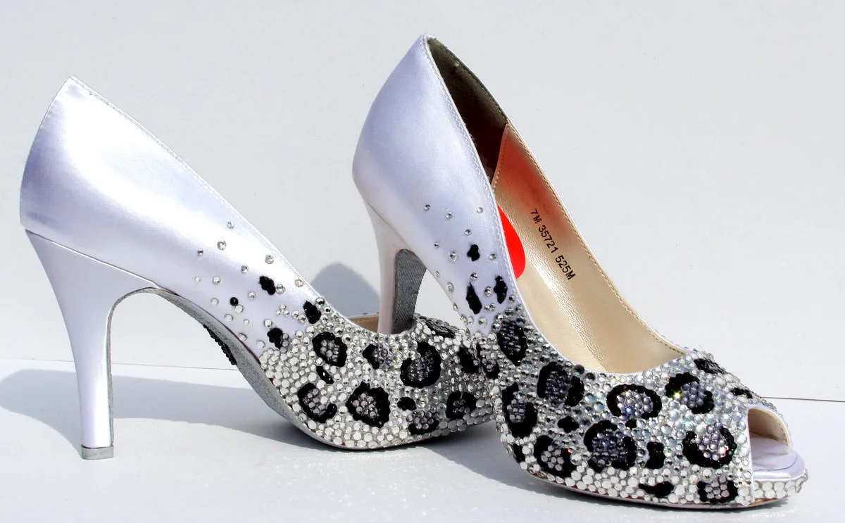 Crystal Leopard Wedding Heels