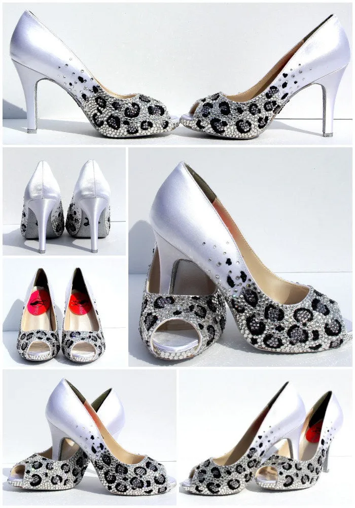Crystal Leopard Wedding Heels