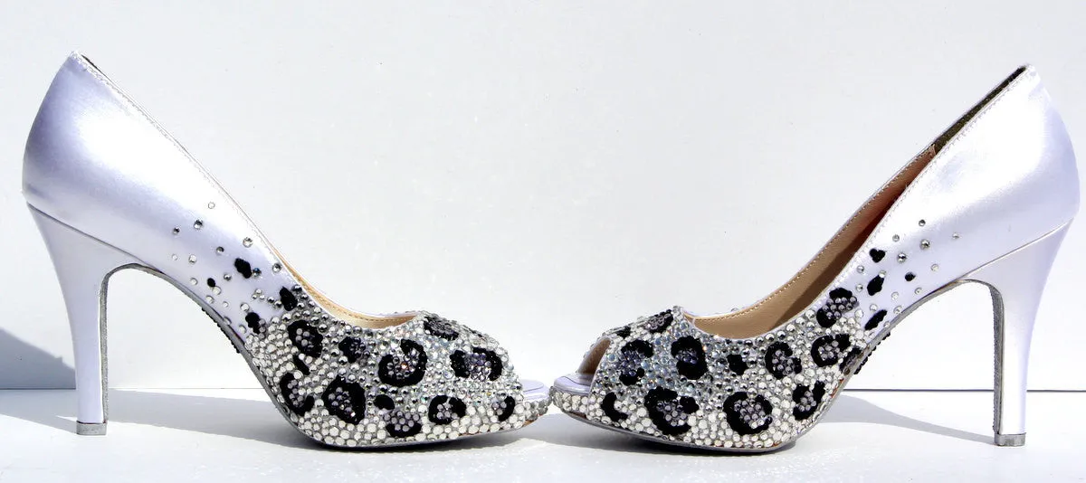 Crystal Leopard Wedding Heels