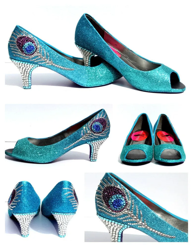 Crystal Peacock Feather Heels (3 Inch)