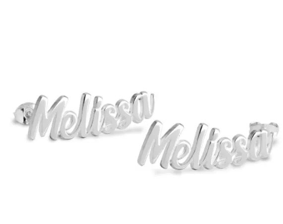 Curved Name Earrings