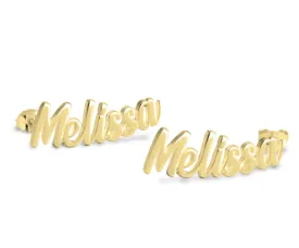Curved Name Earrings