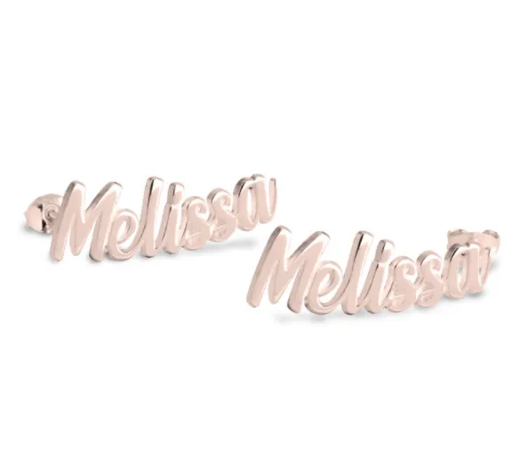 Curved Name Earrings