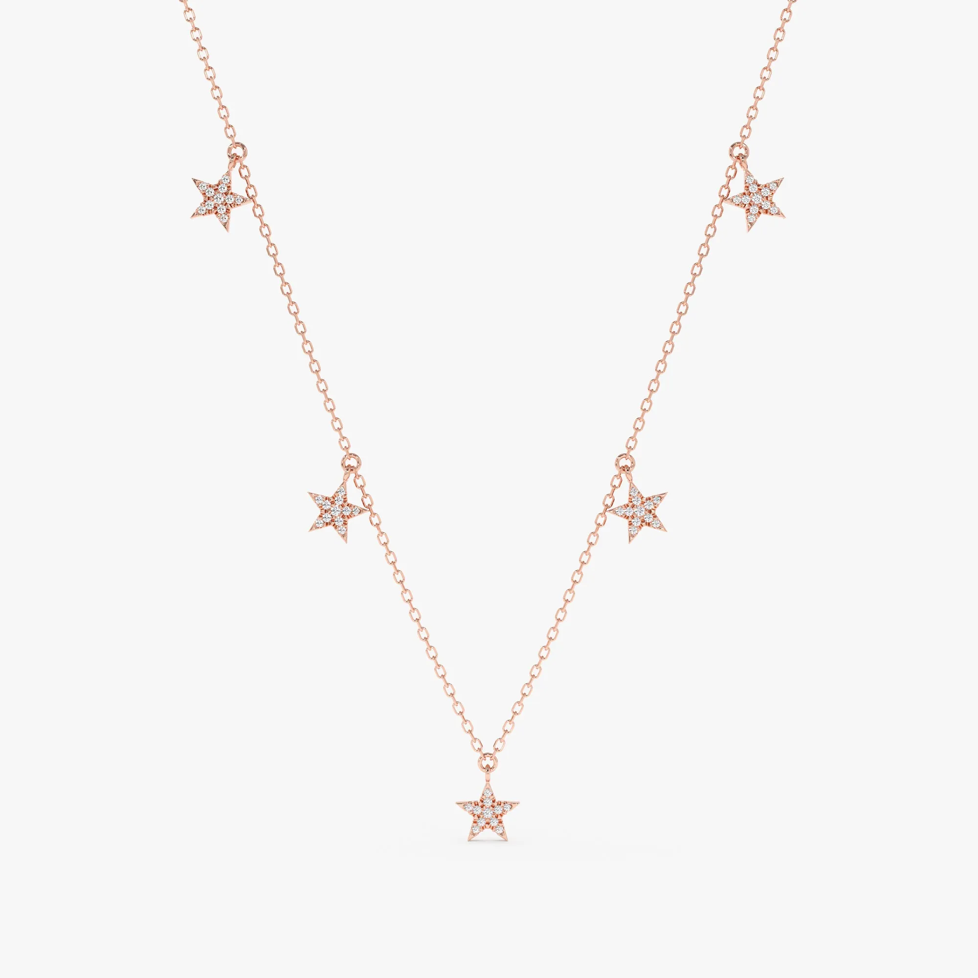 Dainty Diamond Star Drop Necklace, Polaris