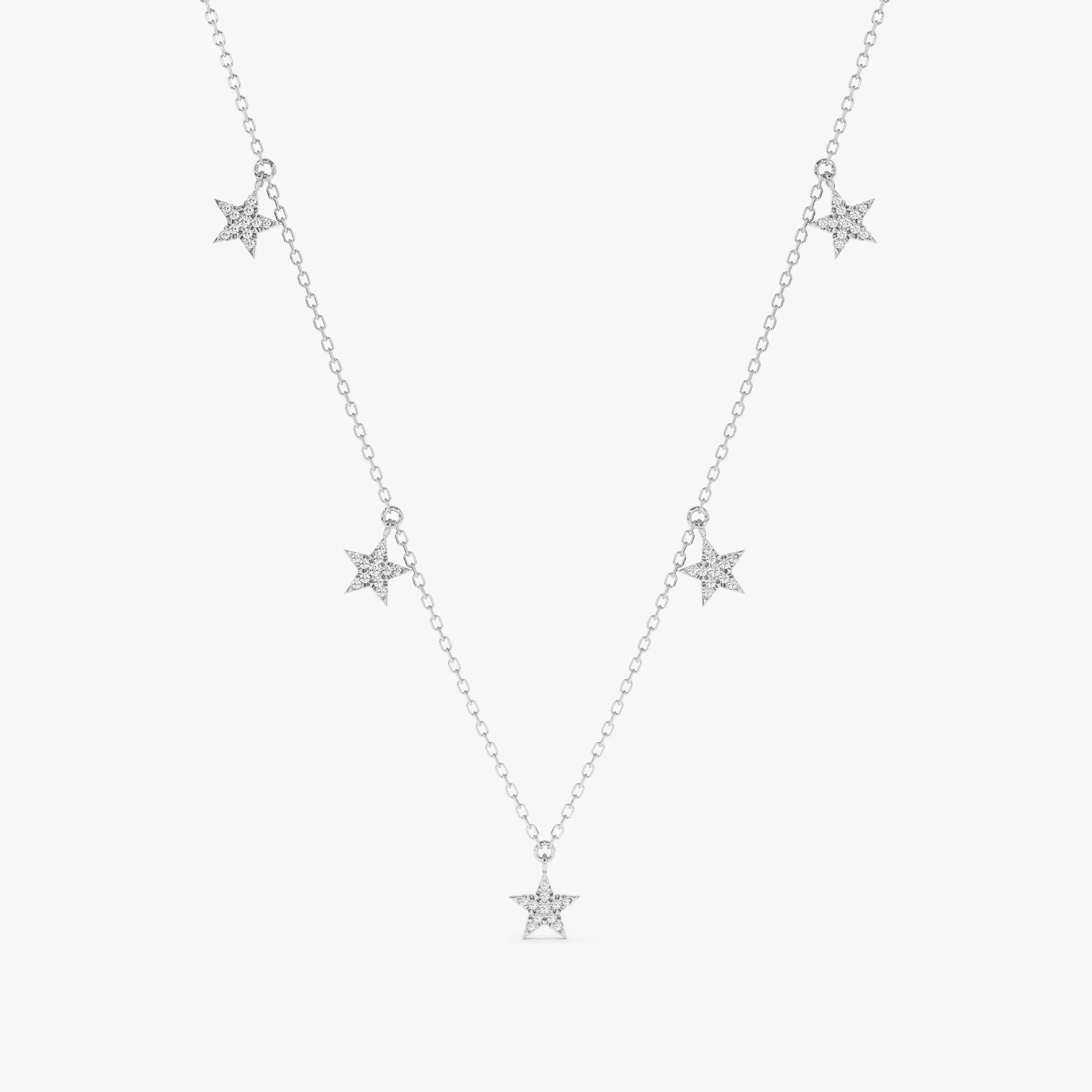 Dainty Diamond Star Drop Necklace, Polaris