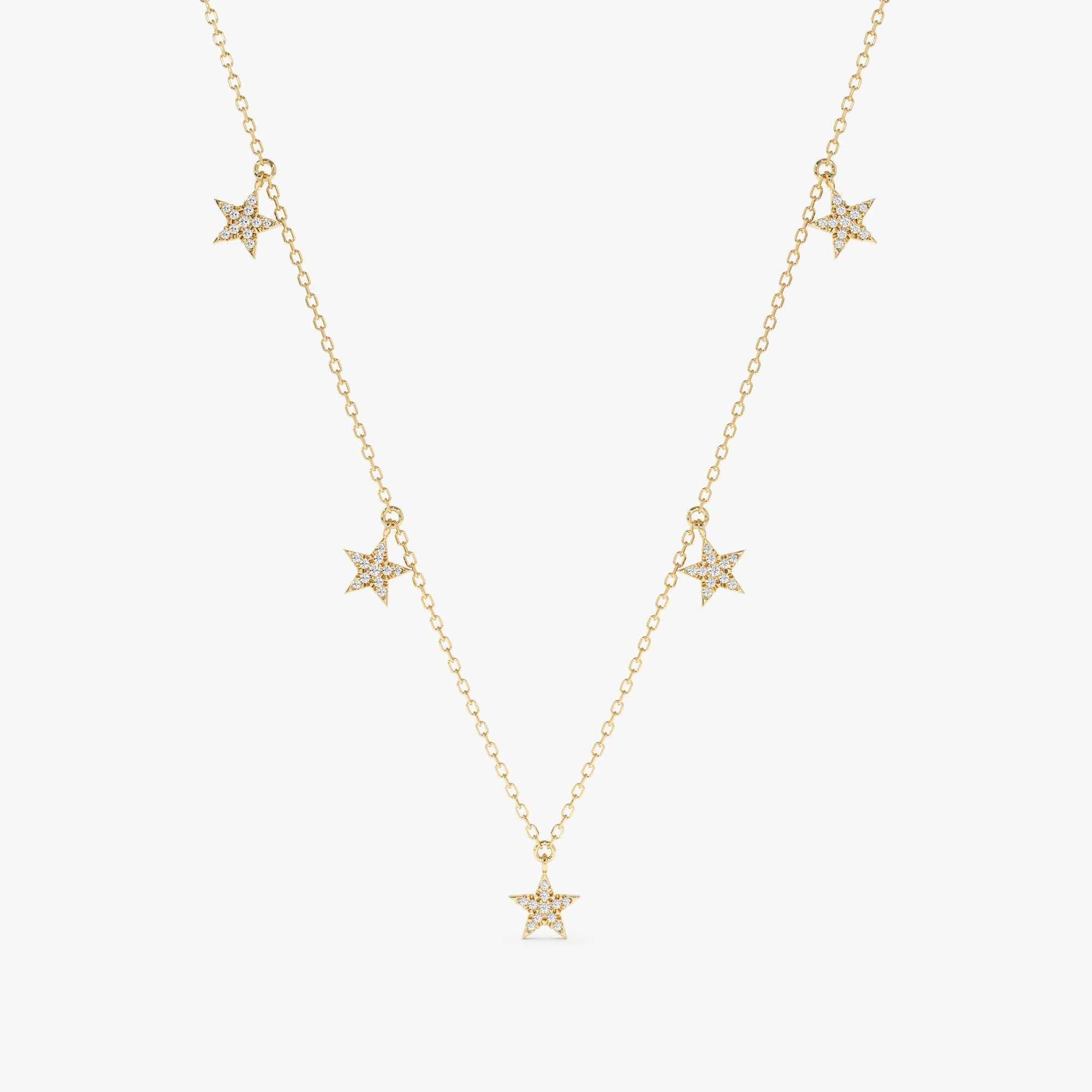 Dainty Diamond Star Drop Necklace, Polaris
