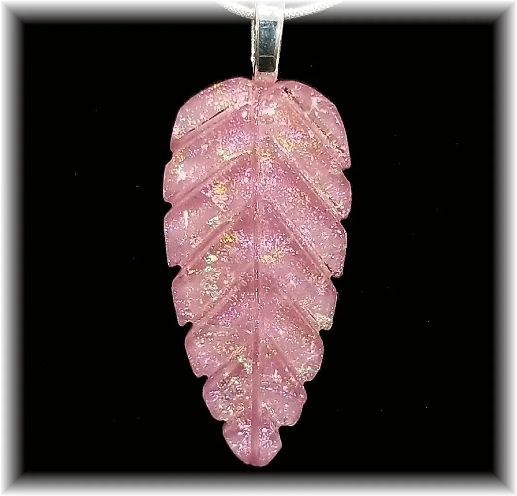 Dark Pink Leaf Pendant