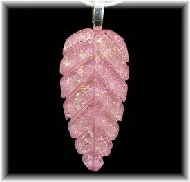 Dark Pink Leaf Pendant