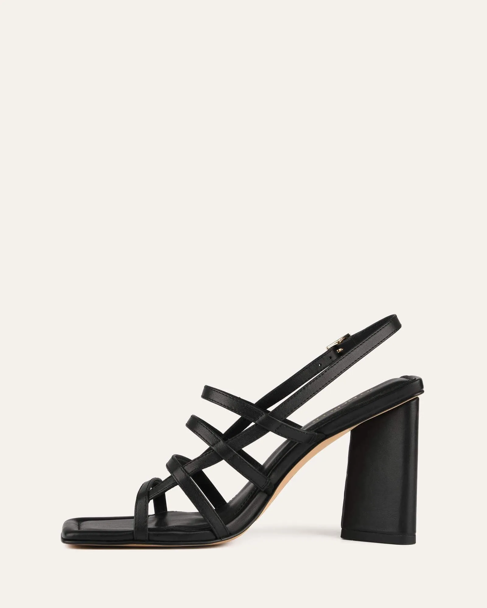 Stylish Black Leather Delia High Heel Sandals for Elegant Occasions