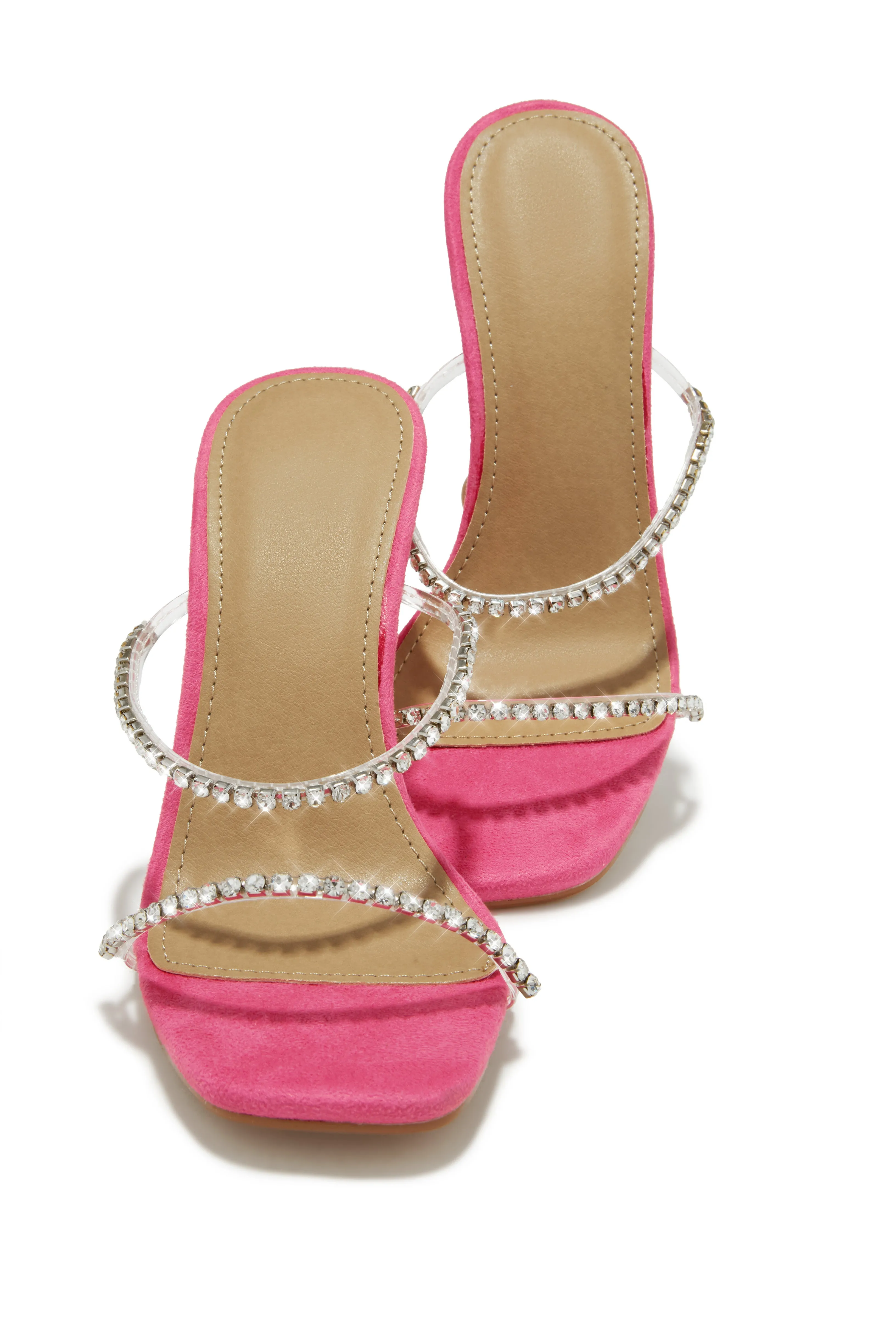Dubai Embellished Mule Heels - Pink