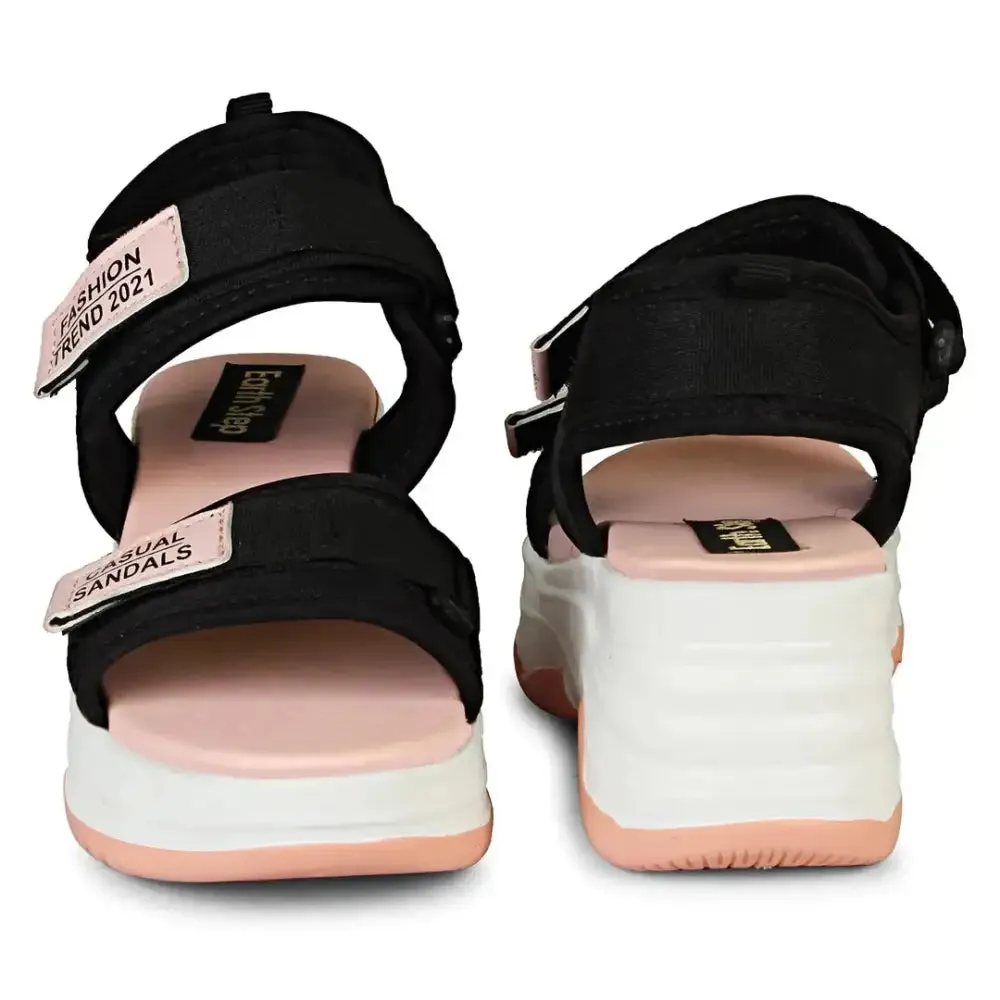 Earth Step Women's/Girls Striped Design Stylish Wedges