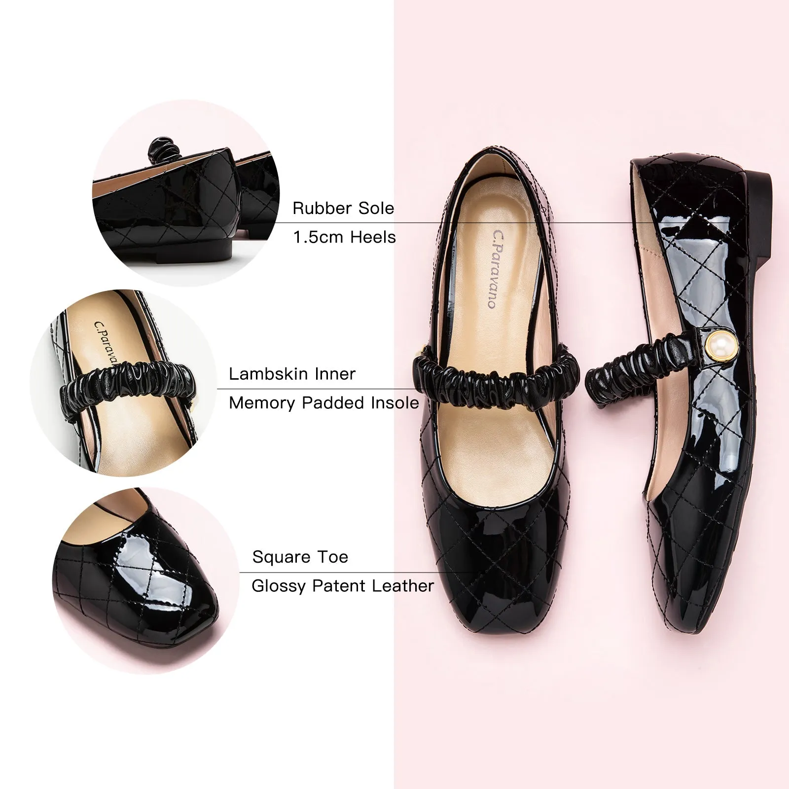 Elastic Strap Mary Jane (Clara) Black