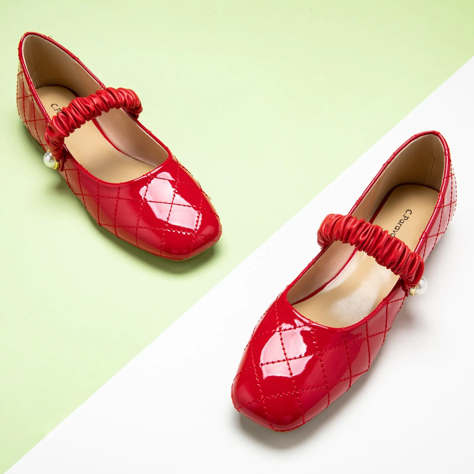Elastic Strap Mary Jane (Clara) Red