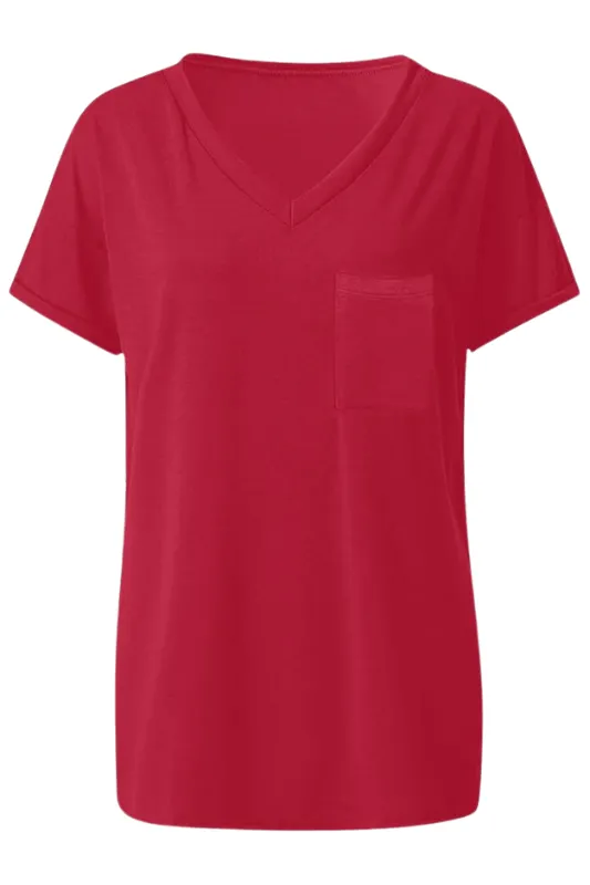 Everyday V-Neck Boyfriend Pocket Tee