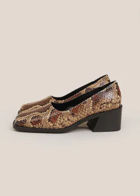 Faux Snake Wide Toe Pump