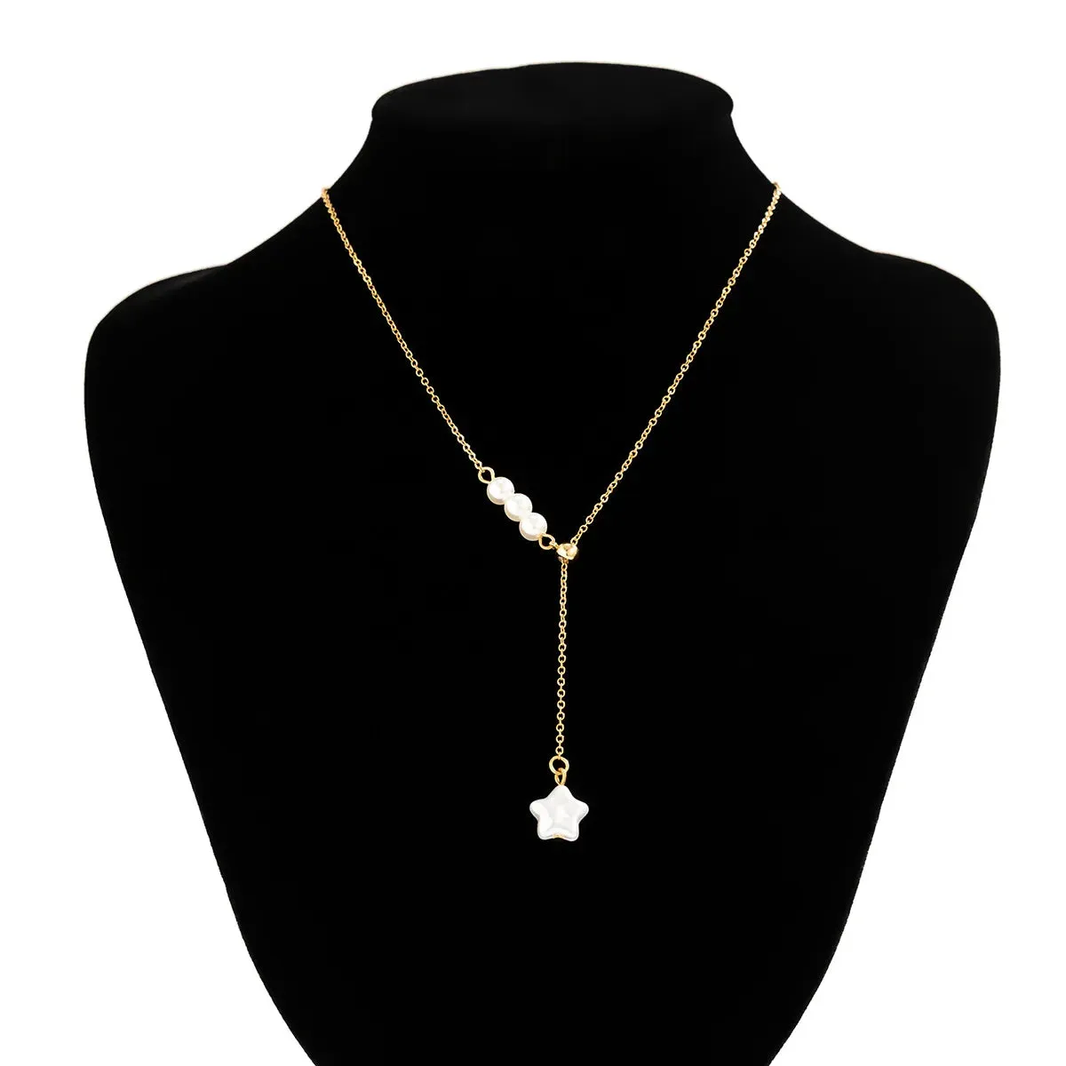 Five-Pointed Star Pearl Tassel Necklace