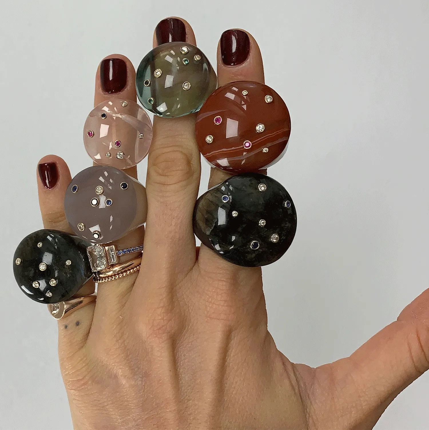 Grey Mini Sky Bubble Ring