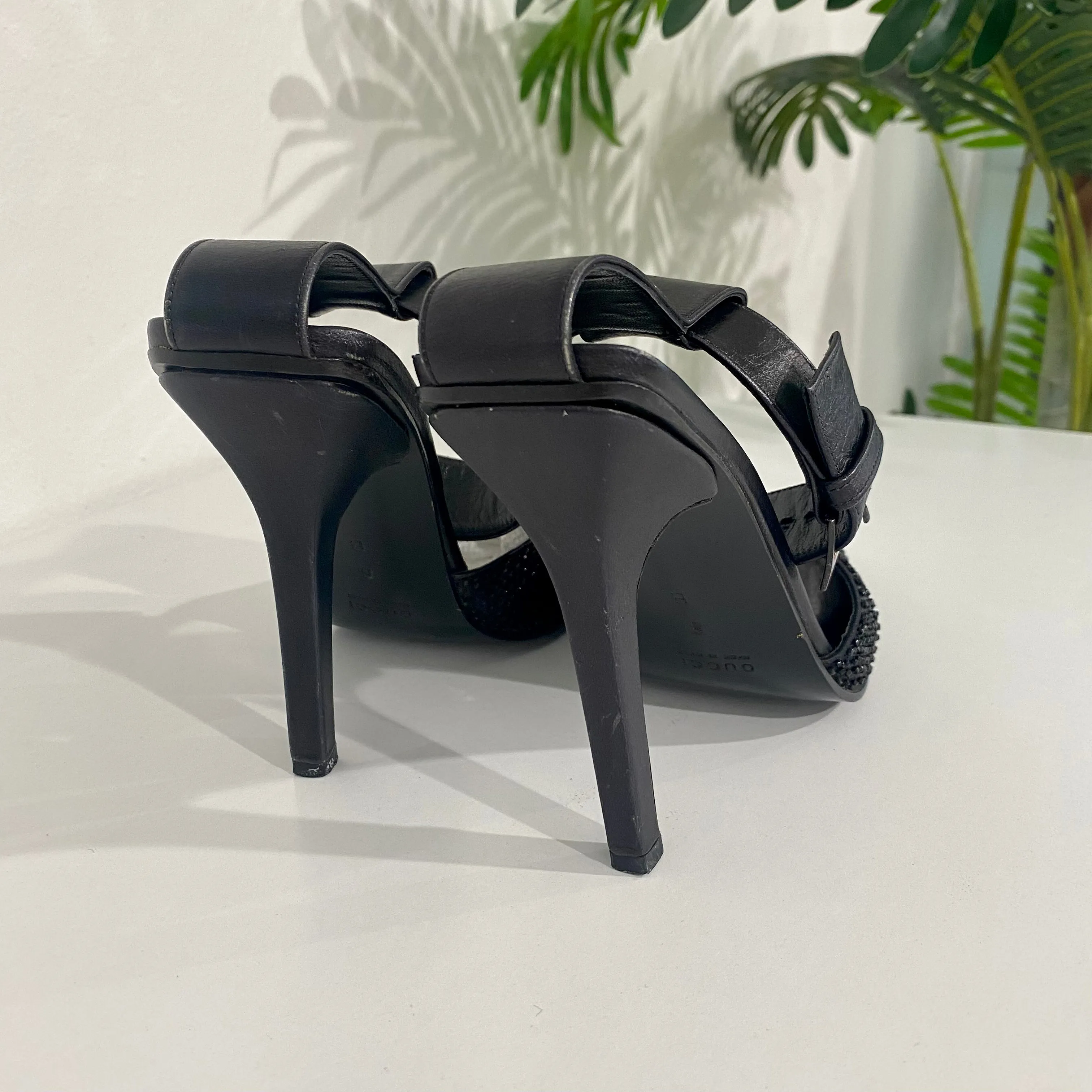 Gucci Black Beaded Heels