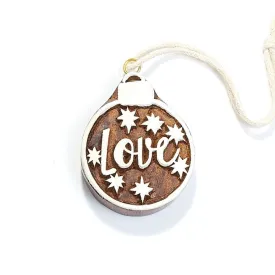 Hand-carved Wood Ornament - Love