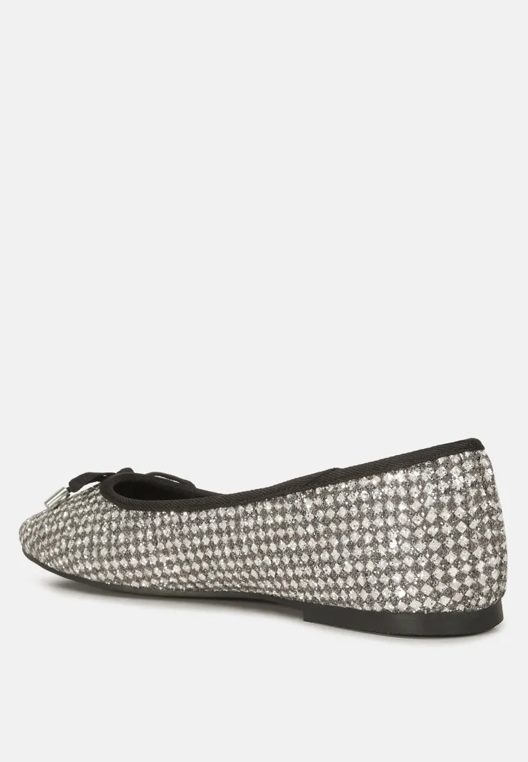 Harriet Glitter Faux Leather Flat Ballerinas