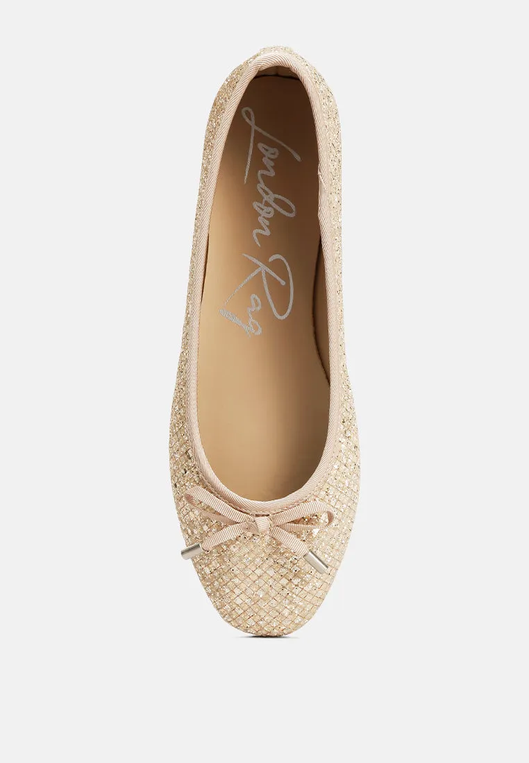 Harriet Glitter Faux Leather Flat Ballerinas